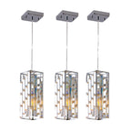 3 Pieces Crystal Prism Design Modern Crystal Pendant Light Set