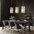 3 Pieces Crystal Prism Design Modern Crystal Pendant Light Set
