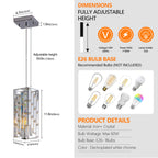 3 Pieces Crystal Prism Design Modern Crystal Pendant Light Set