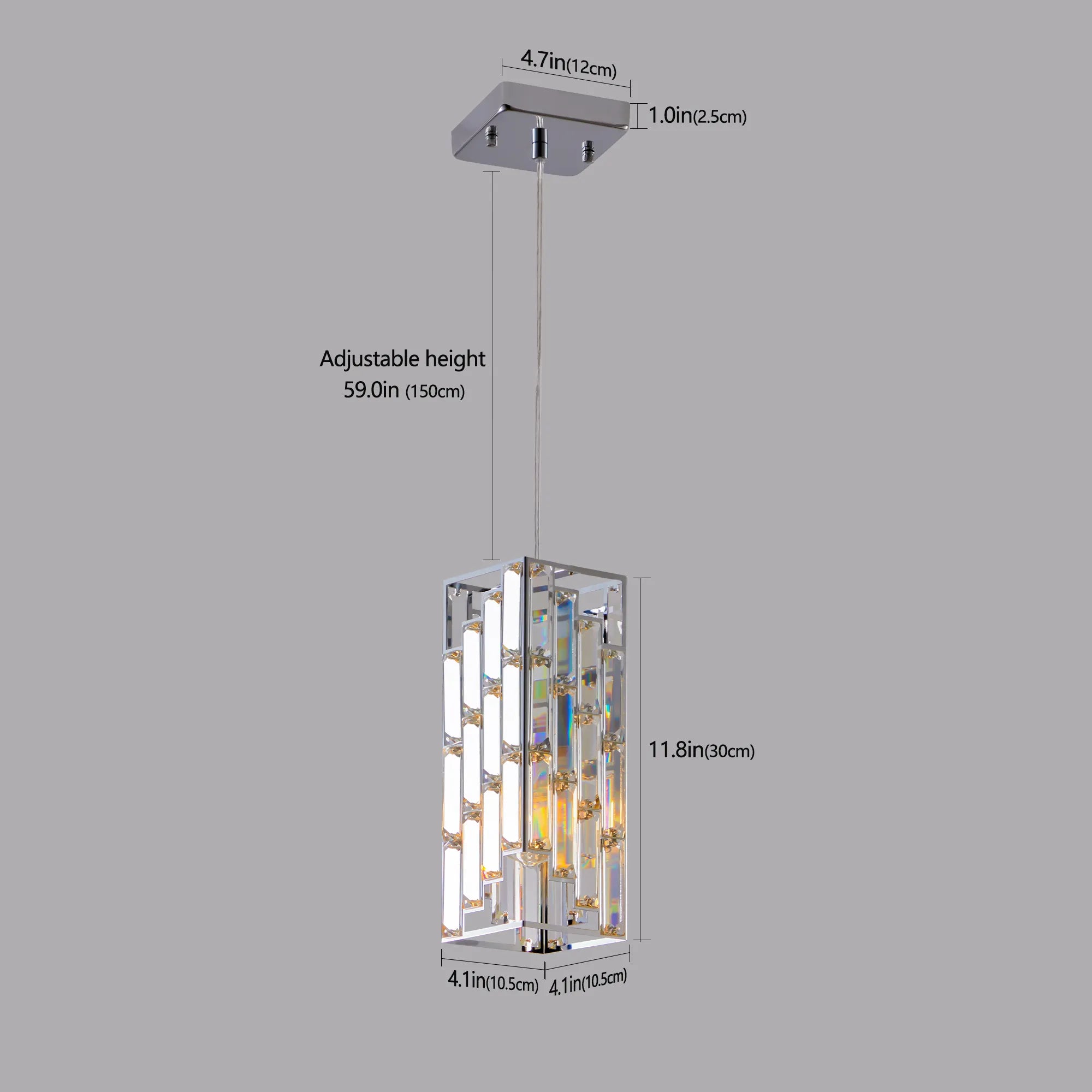 3 Pieces Crystal Prism Design Modern Crystal Pendant Light Set