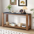 Distinctive Minimalist Entryway Console Table with Bottom Shelf