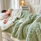 Double Layer Fleece Thickened Throw Blanket