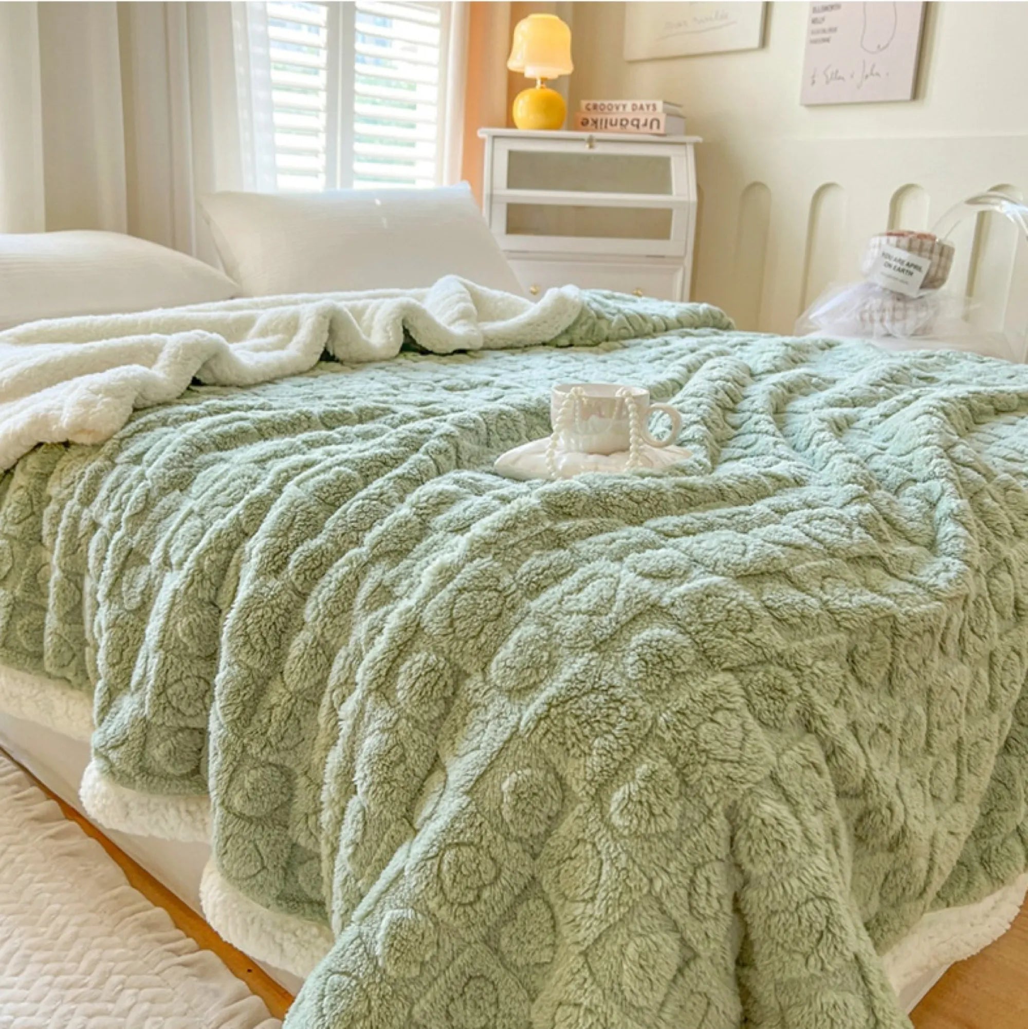 Double Layer Fleece Thickened Throw Blanket