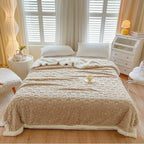Double Layer Fleece Thickened Throw Blanket