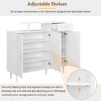 Elegant Modern Shoe Storage Cabinet with Arched Doors