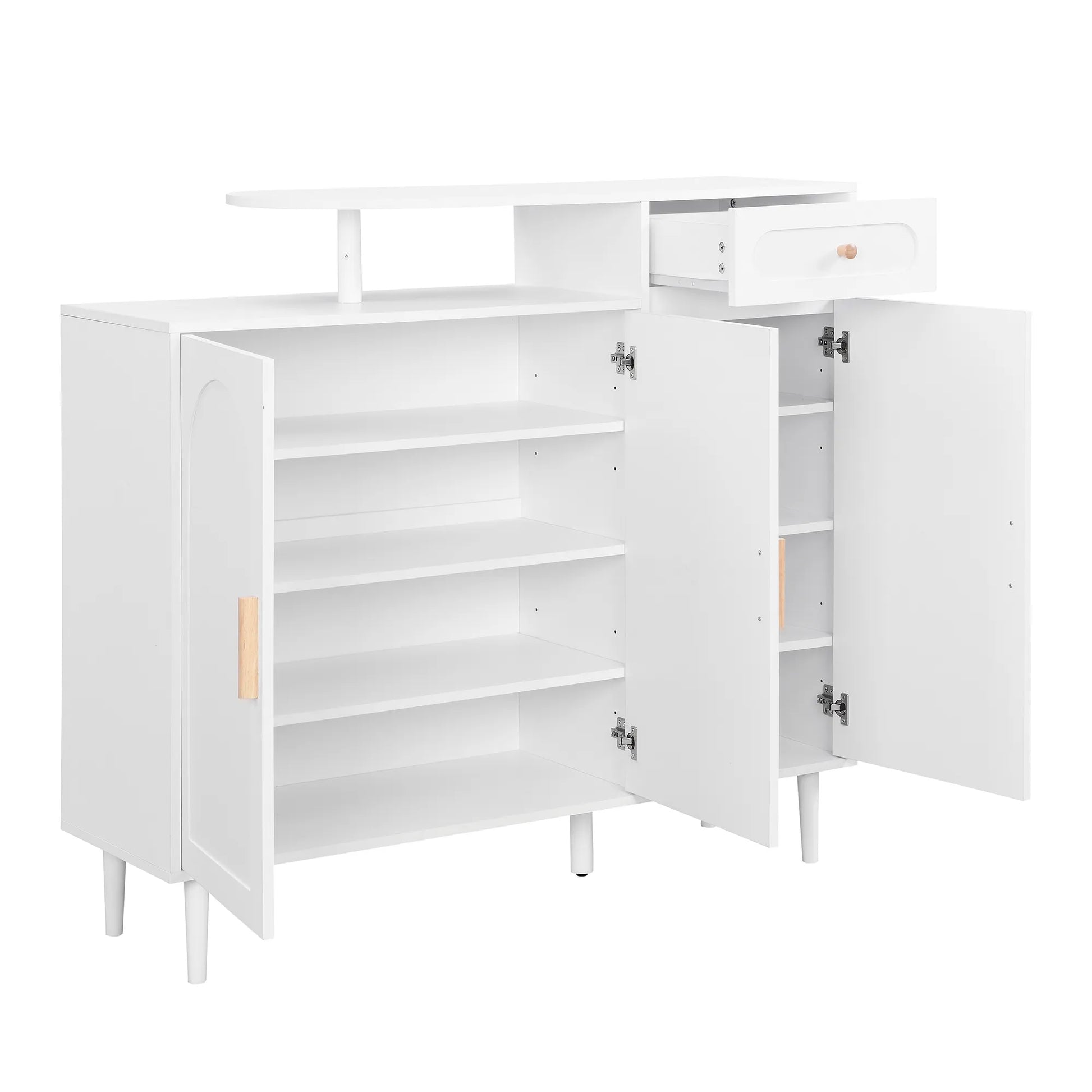 Elegant Modern Shoe Storage Cabinet with Arched Doors