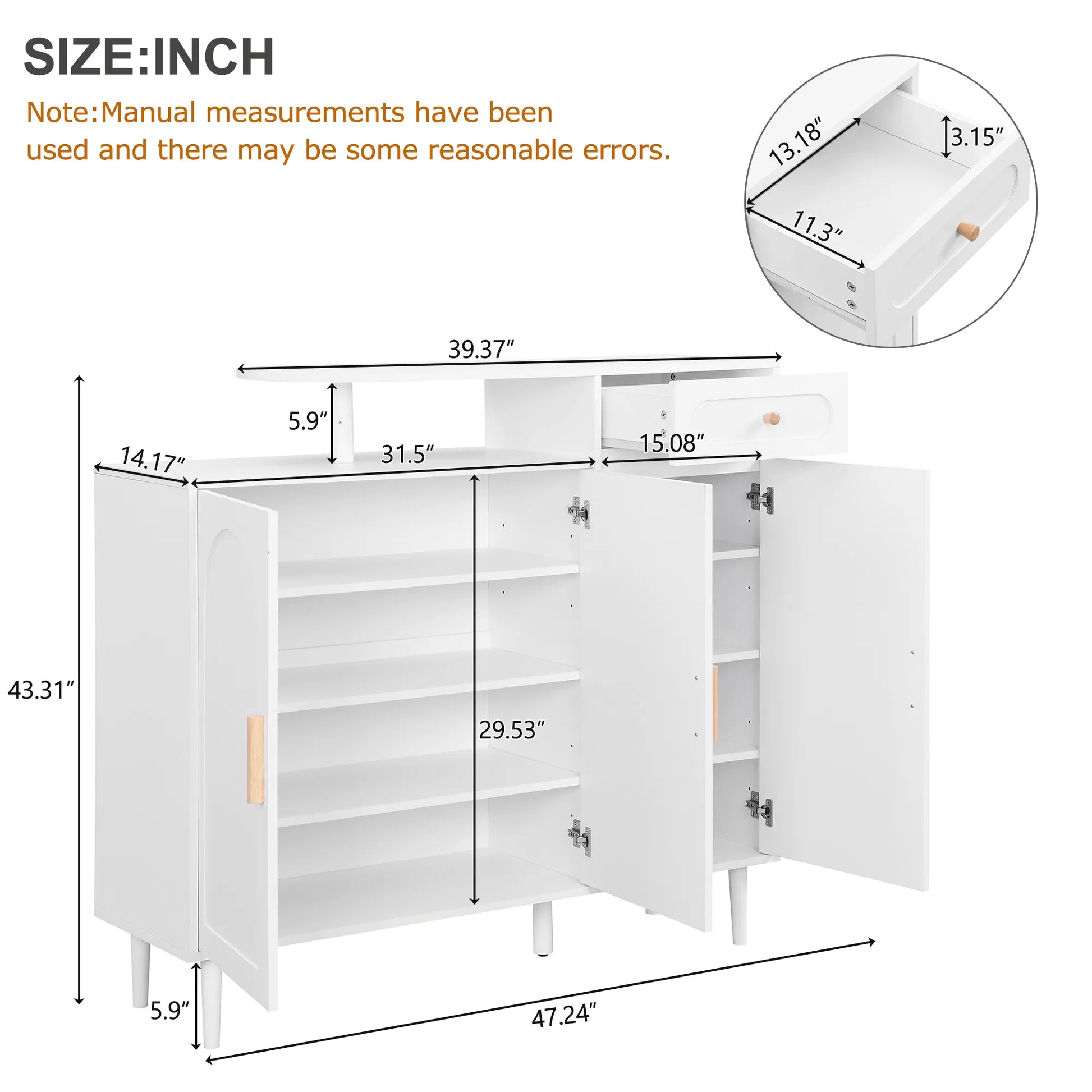 Elegant Modern Shoe Storage Cabinet with Arched Doors