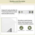 Elegant Retro Design TV Stand with Fluted Glass Doors