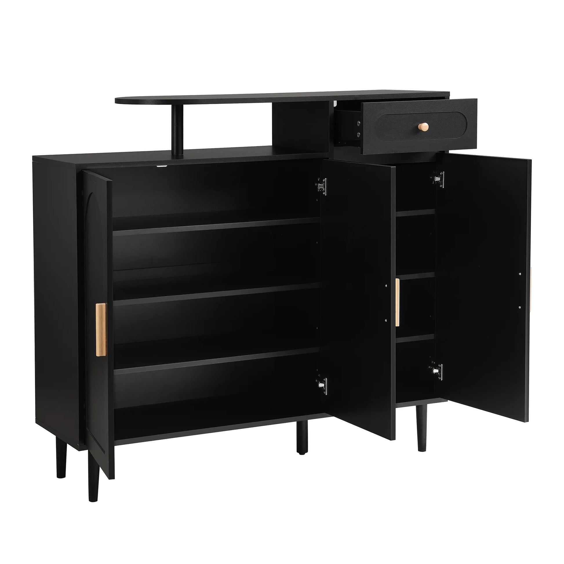 Elegant Modern Shoe Storage Cabinet with Arched Doors