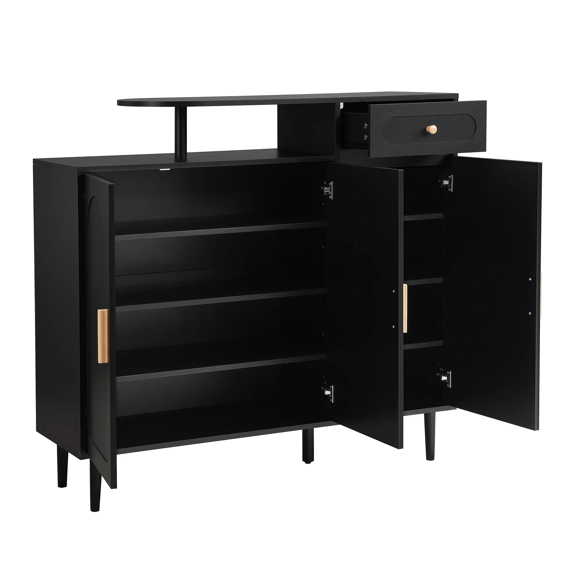 Elegant Modern Shoe Storage Cabinet with Arched Doors