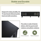 Elegant Retro Design TV Stand with Fluted Glass Doors