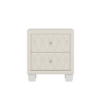 Elegant Velvet 2-Drawer Nightstand with Tufted Design