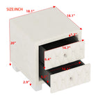 Elegant Velvet 2-Drawer Nightstand with Tufted Design