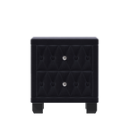 Elegant Velvet 2-Drawer Nightstand with Tufted Design