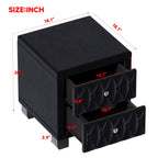 Elegant Velvet 2-Drawer Nightstand with Tufted Design