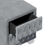 Elegant Velvet 2-Drawer Nightstand with Tufted Design