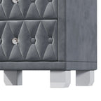 Elegant Velvet 2-Drawer Nightstand with Tufted Design