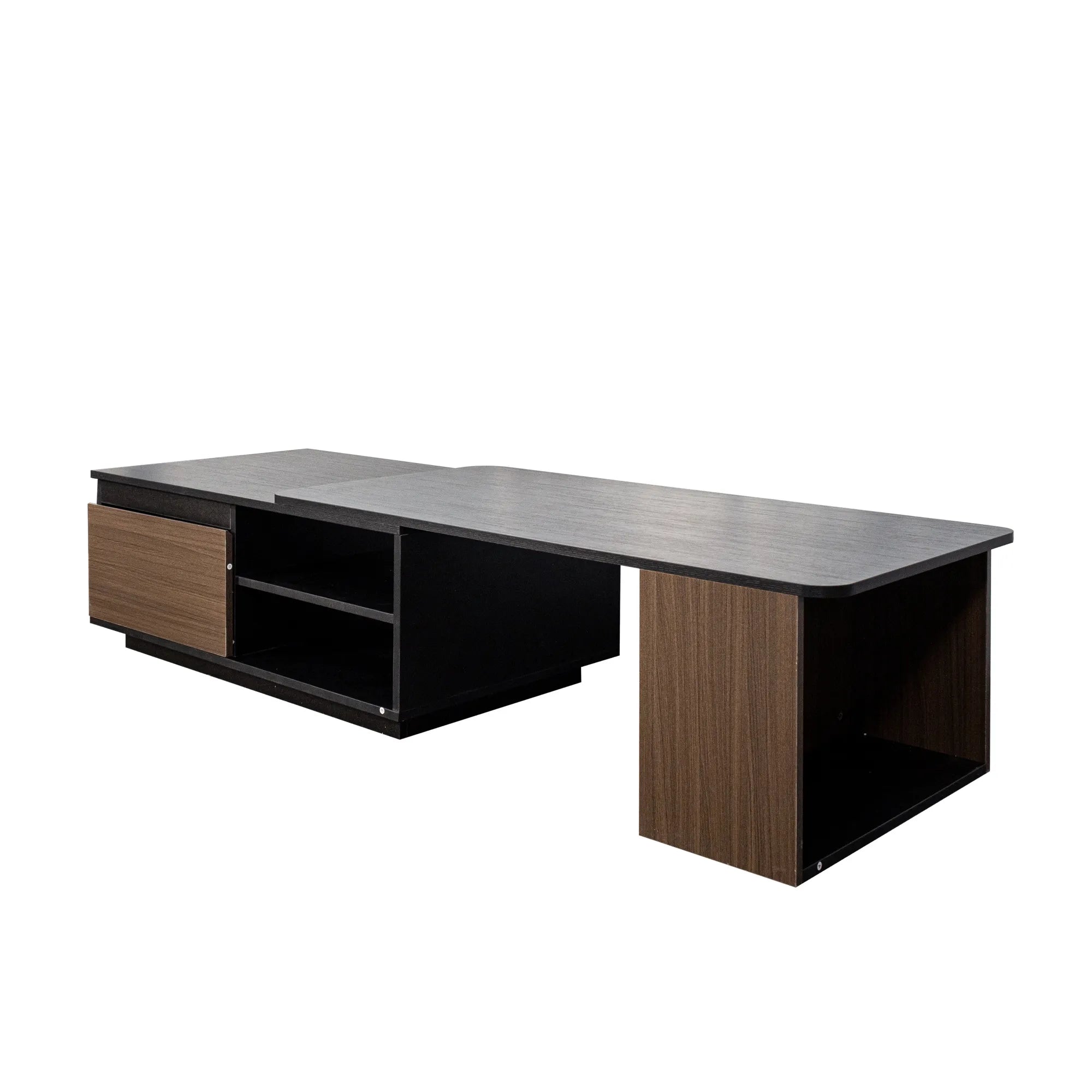 Extendable Rectangular Coffee Table With 2 Storage Drawers