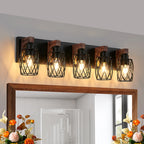 Farmhouse Black Cage Vanity Wall Sconce