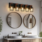 Farmhouse Black Cage Vanity Wall Sconce
