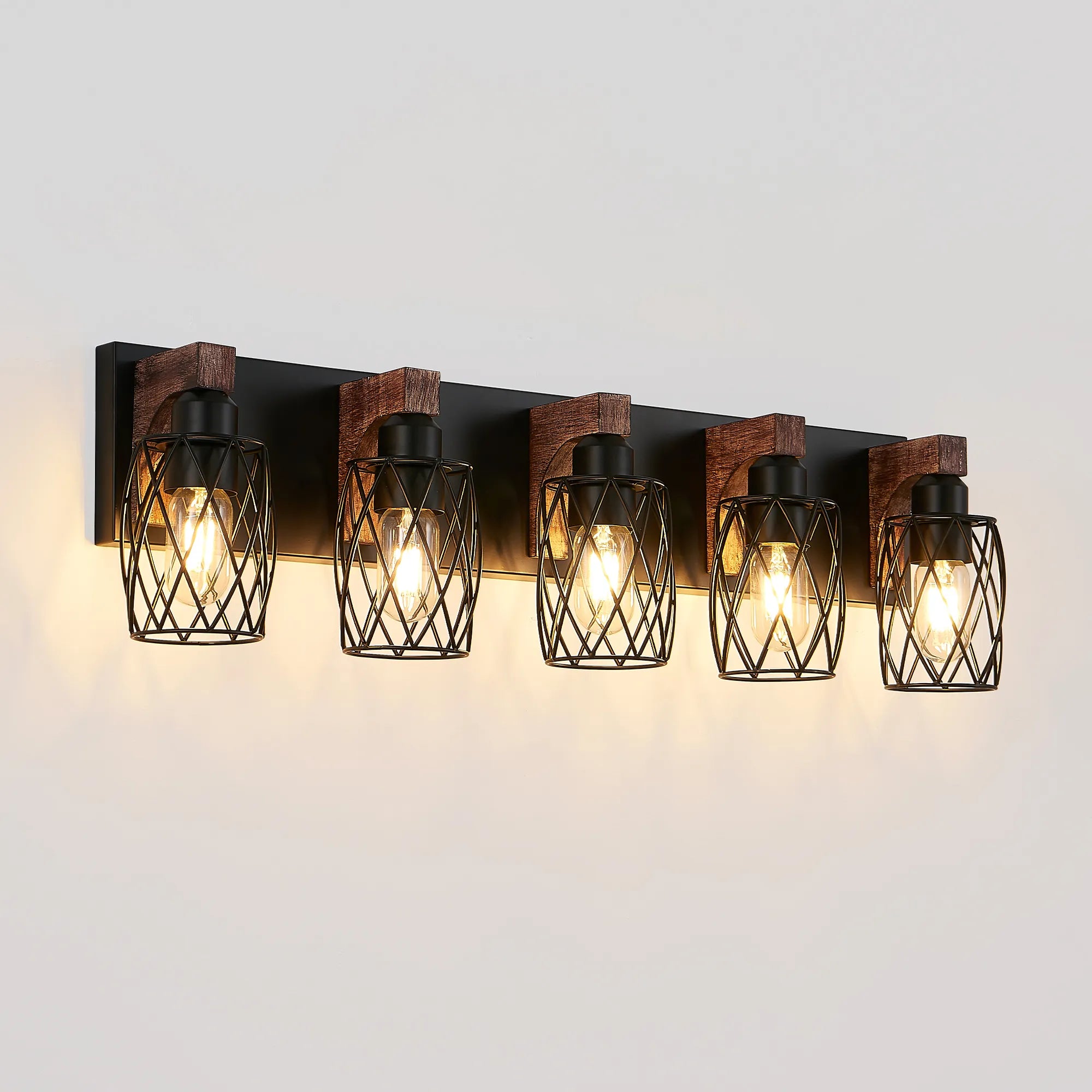 Farmhouse Black Cage Vanity Wall Sconce