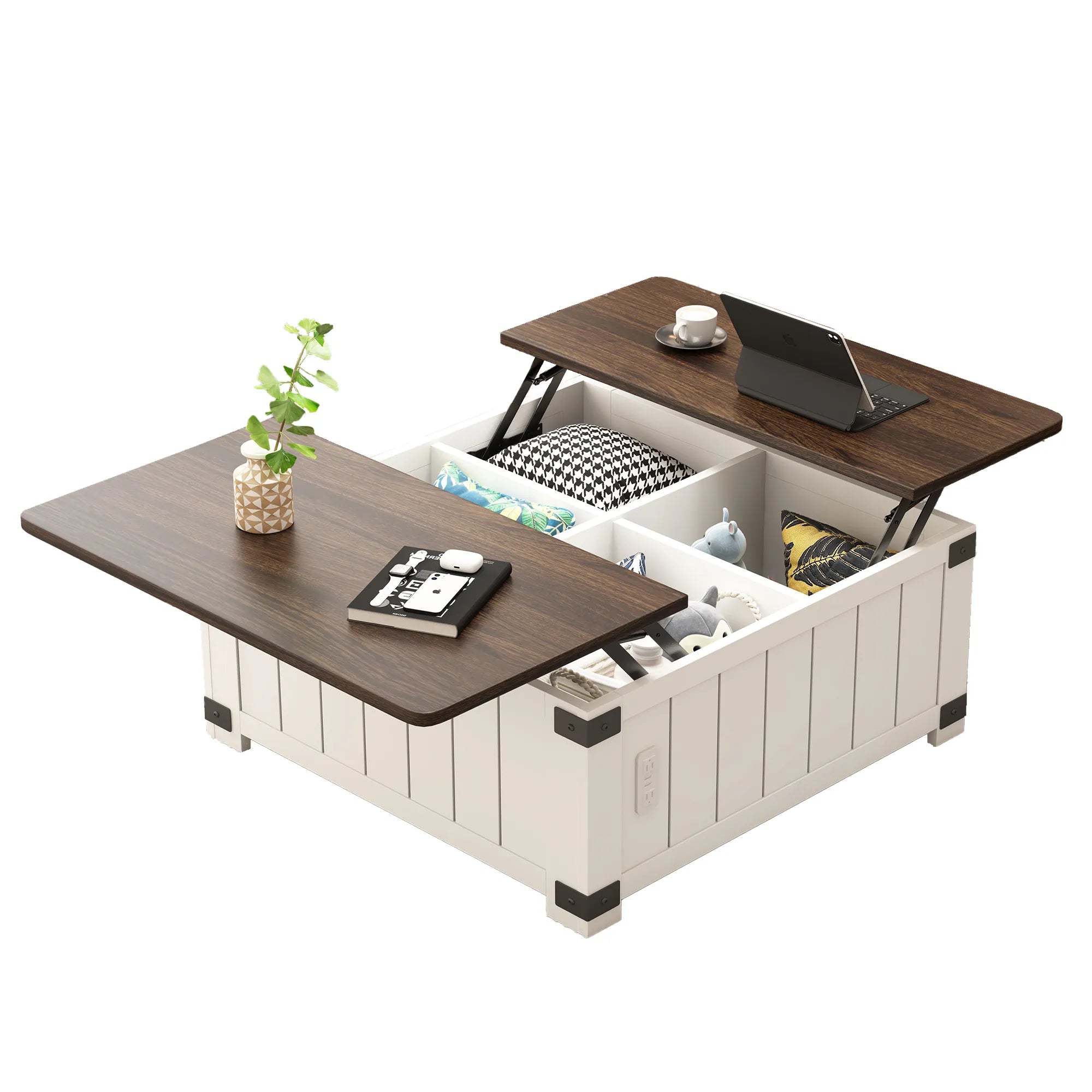 Farmhouse Lift Top Square Coffee Table with Storage
