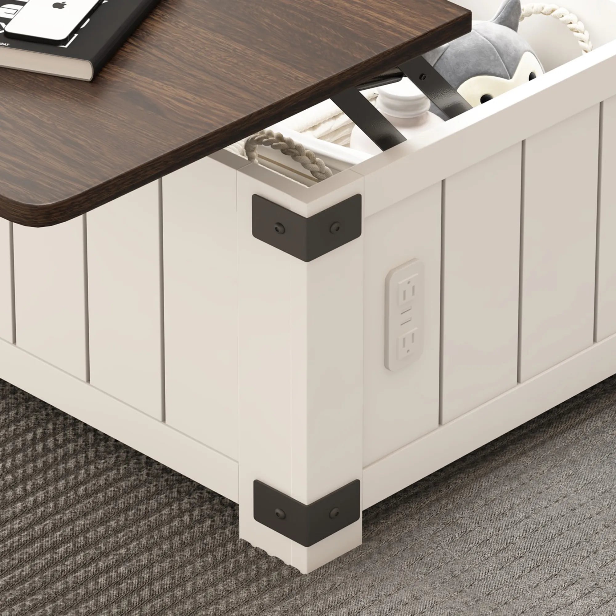 Farmhouse Lift Top Square Coffee Table with Storage