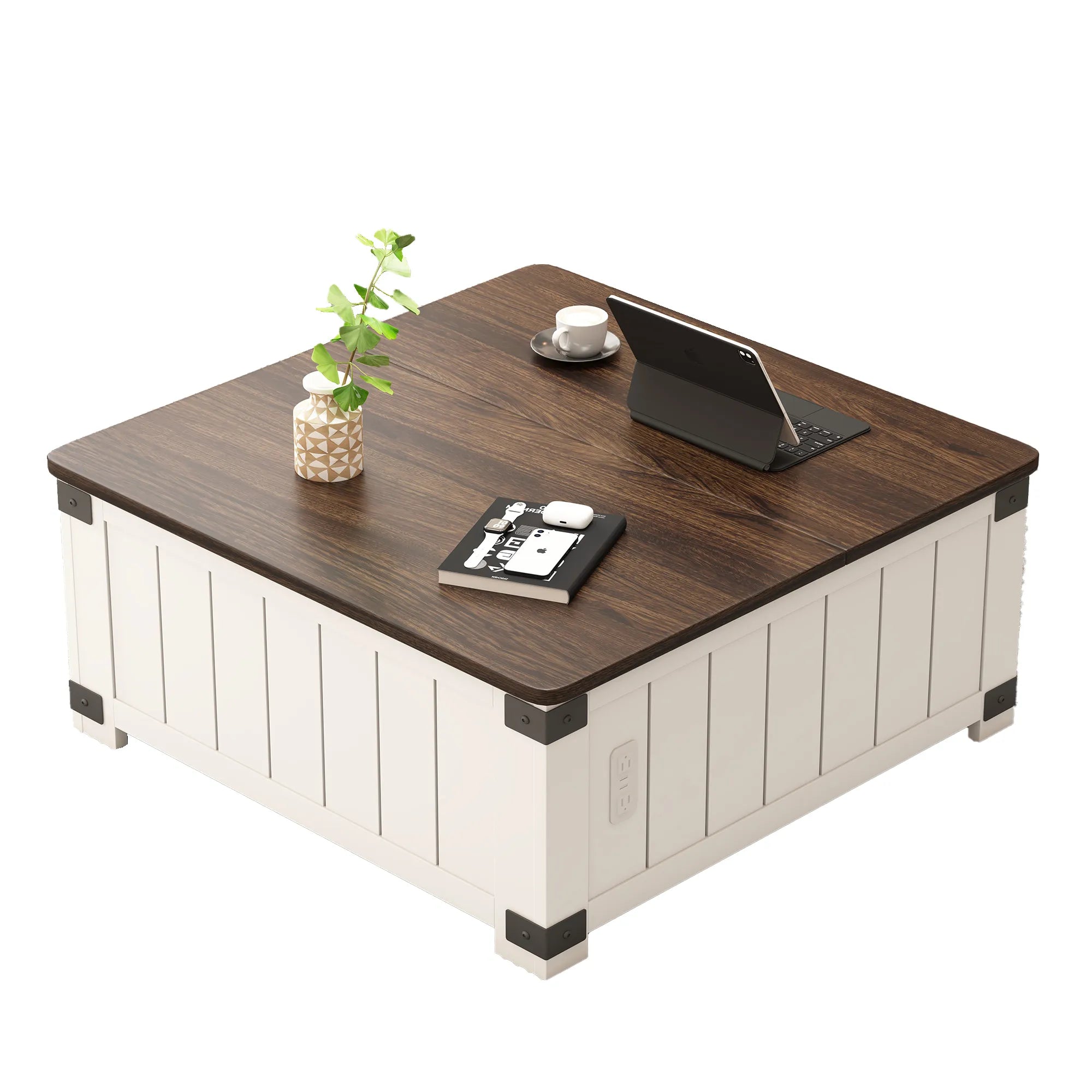 Farmhouse Lift Top Square Coffee Table with Storage
