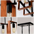 Farmhouse Wood & Black Metal Pendant