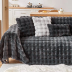 Faux Fur Bubble Throw Pillow Cover