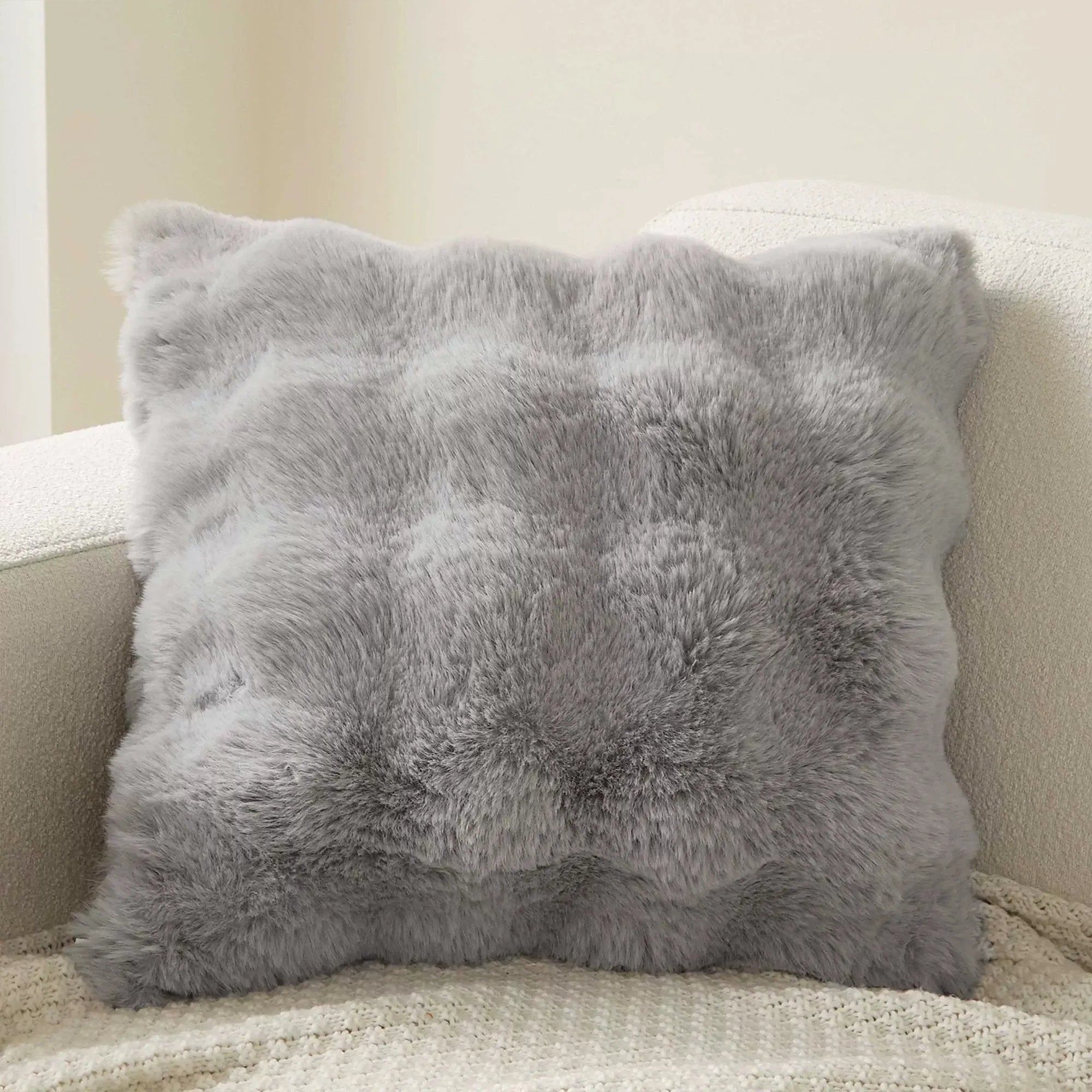 Faux Fur Bubble Throw Pillow Cover