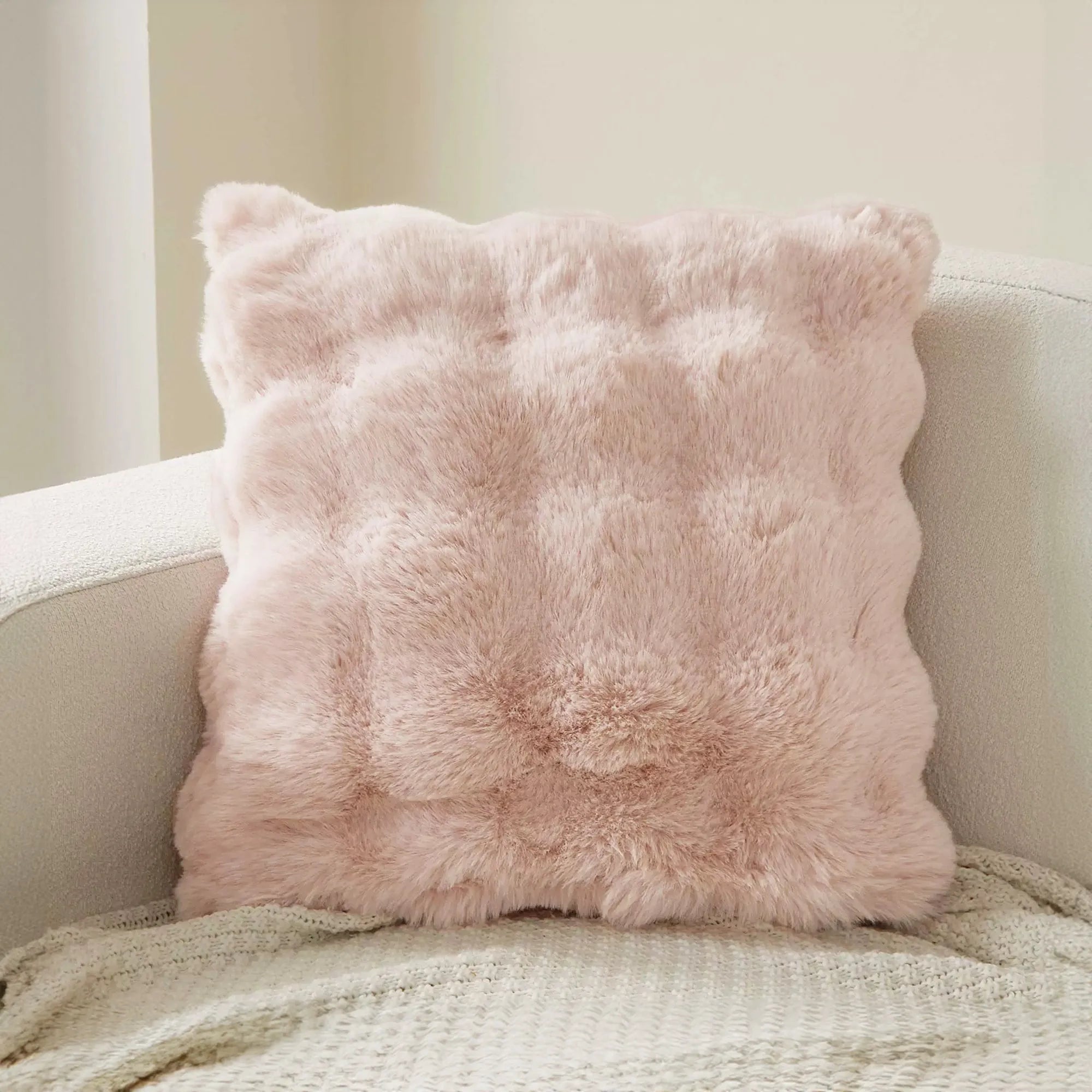 Faux Fur Bubble Throw Pillow Cover