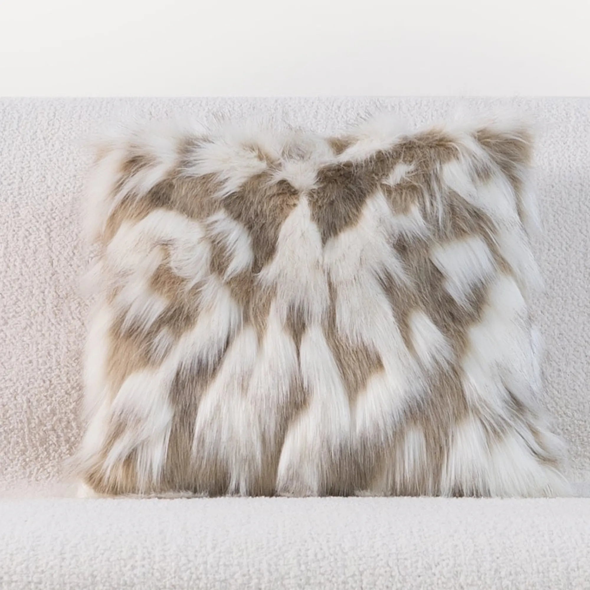 Faux Fur Hare Throw Pillow Cover