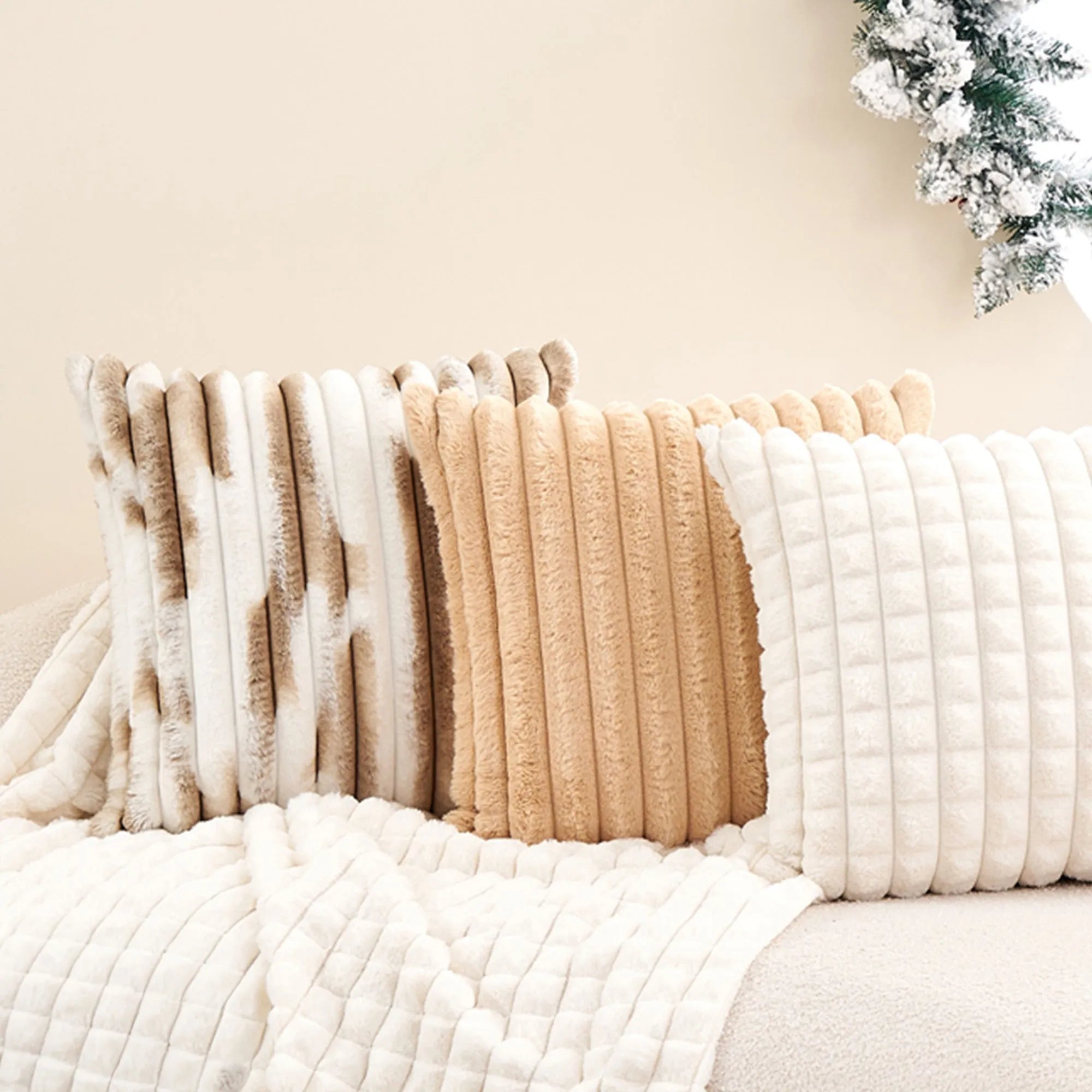 Faux Fur Shaggy Throw Pillow Cover