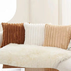 Faux Fur Strip Throw Pillow Cover