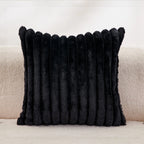 Faux Fur Strip Throw Pillow Cover