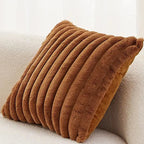 Faux Fur Strip Throw Pillow Cover