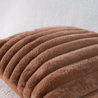 Faux Fur Strip Throw Pillow Cover