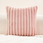 Faux Fur Strip Throw Pillow Cover