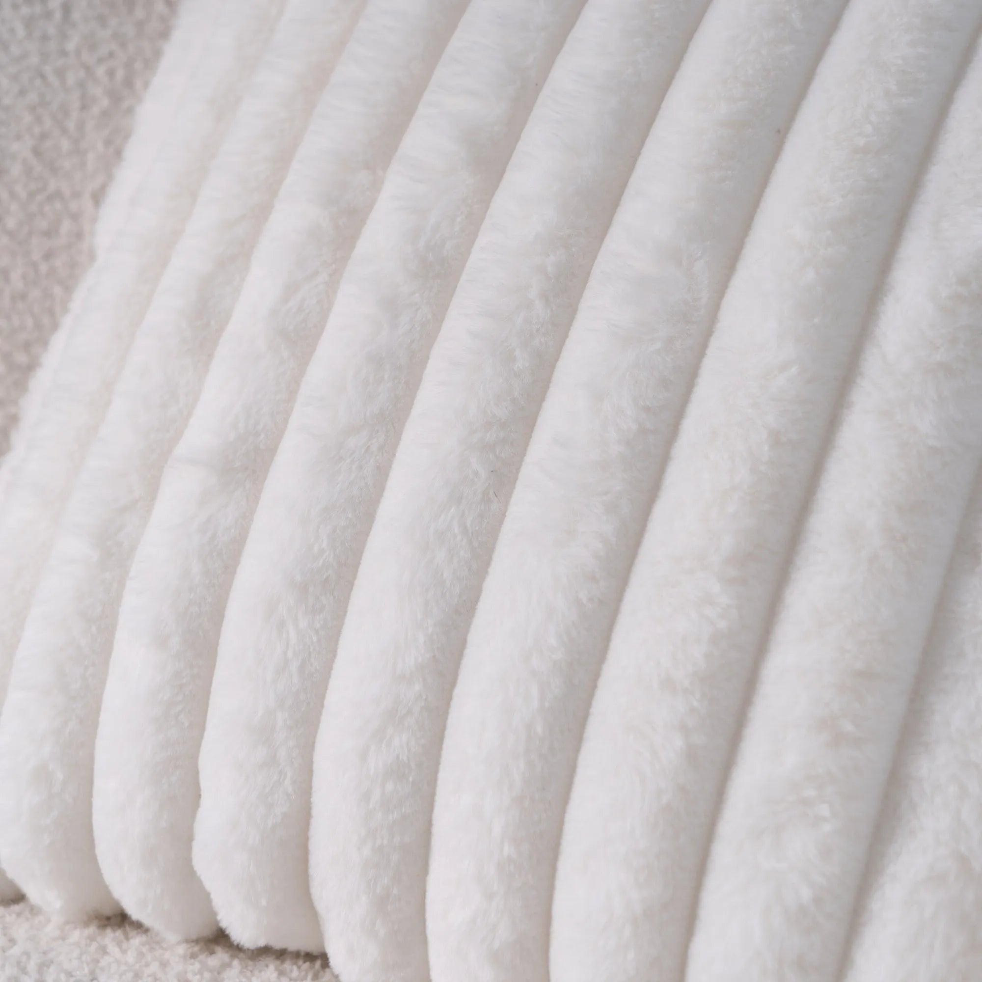 Faux Fur Strip Throw Pillow Cover