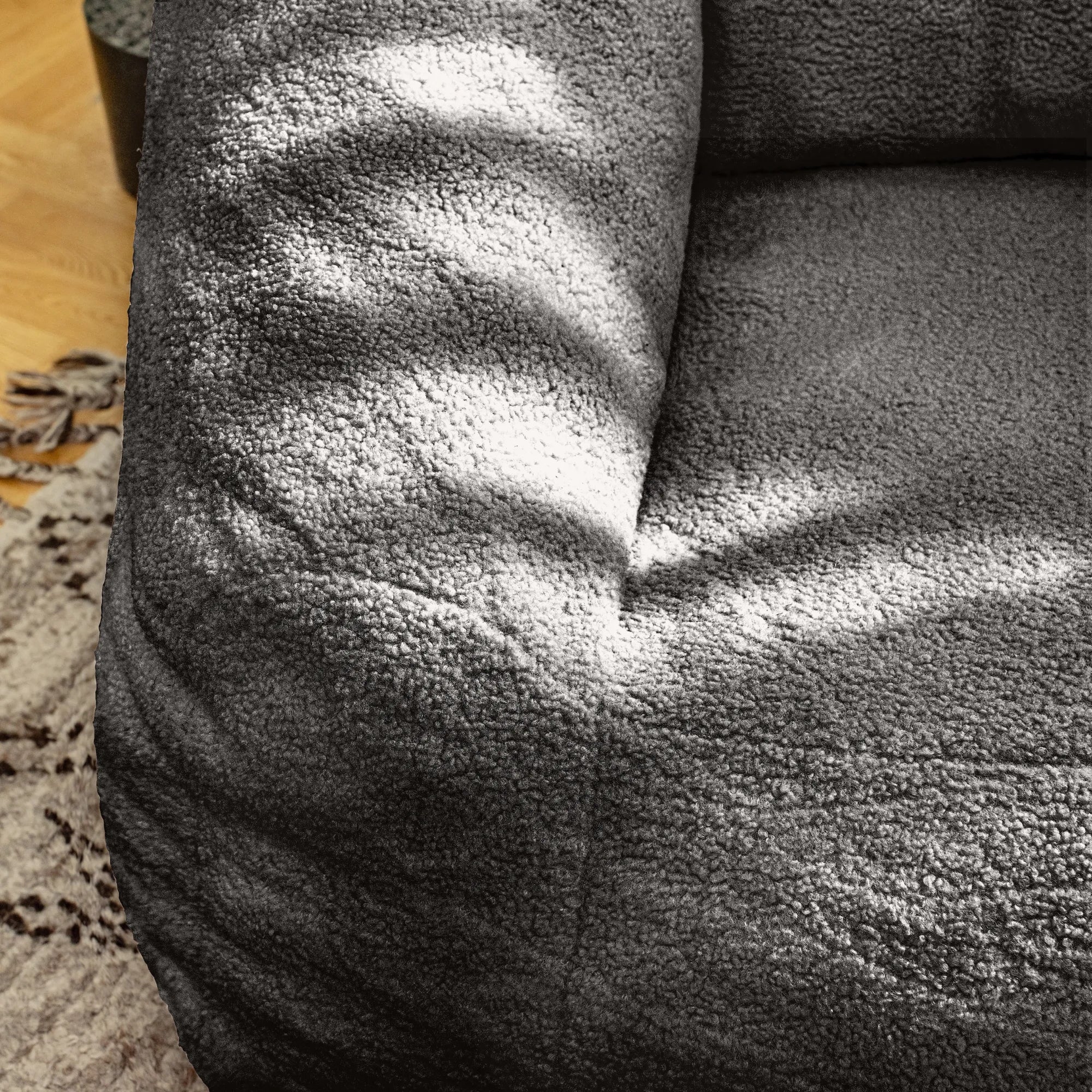 Fluffy Lazy Bean Bag Sofa Chair with Memory Foam Filling