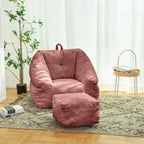 Fluffy Lazy Bean Bag Sofa Chair with Memory Foam Filling