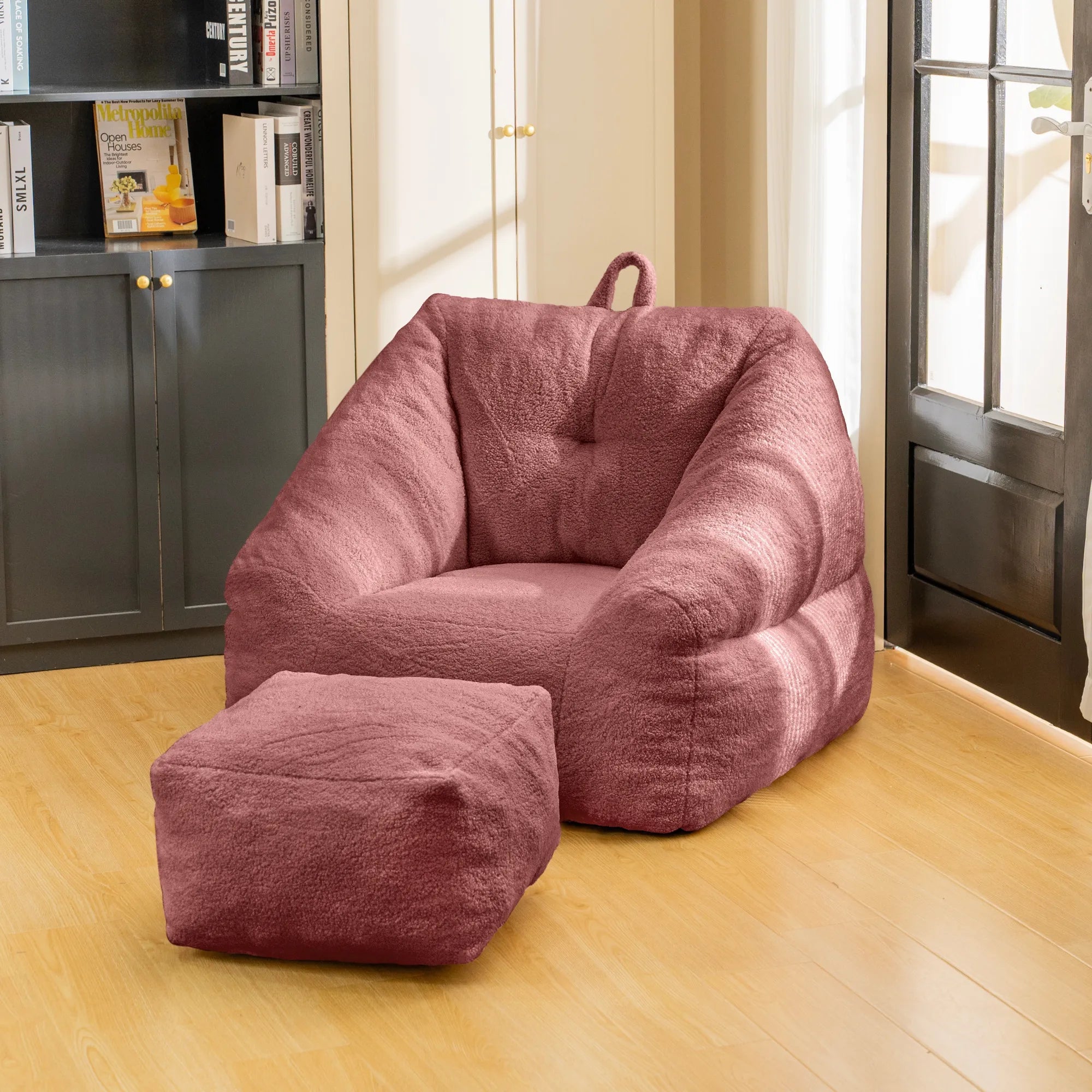 Fluffy Lazy Bean Bag Sofa Chair with Memory Foam Filling