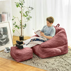 Fluffy Lazy Bean Bag Sofa Chair with Memory Foam Filling