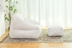 Fluffy Lazy Bean Bag Sofa Chair with Memory Foam Filling