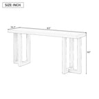 Geometric Console Table with Solid Pine Legs