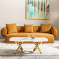 Gold Stainless Steel Faux Marble Modern Coffee Table