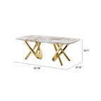 Gold Stainless Steel Faux Marble Modern Coffee Table