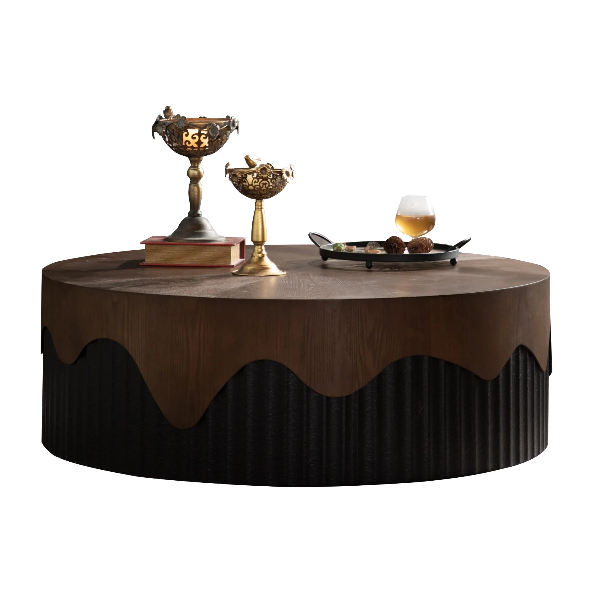 Handcrafted Round Wooden Coffee Table