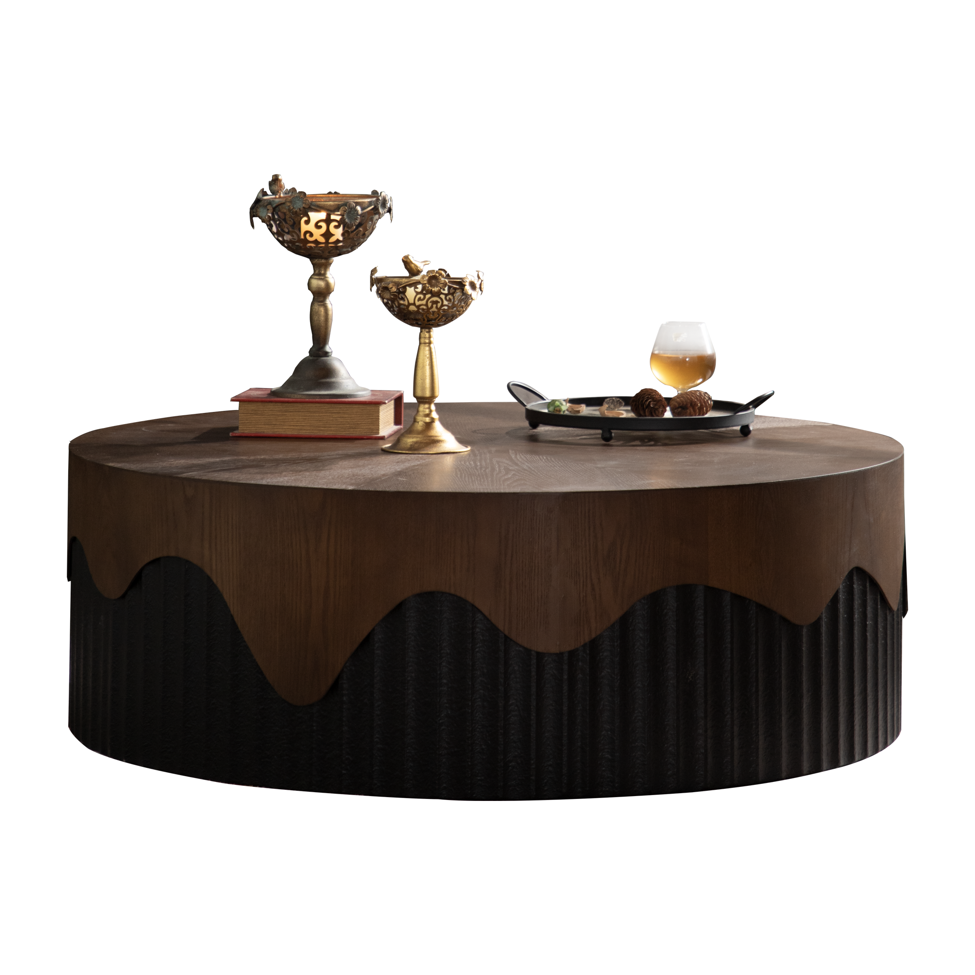 Handcrafted Round Wooden Coffee Table